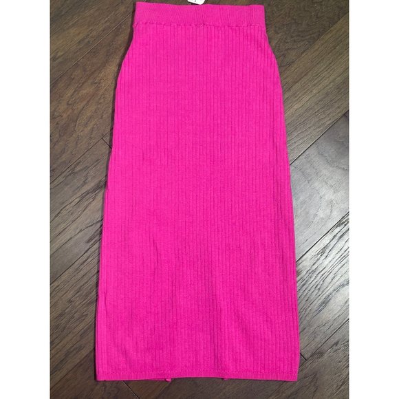 NWT Free People Knit Pencil Skirt Hot Pink S - Picture 2 of 4